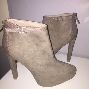 Charlotte Russe Gray boot heels